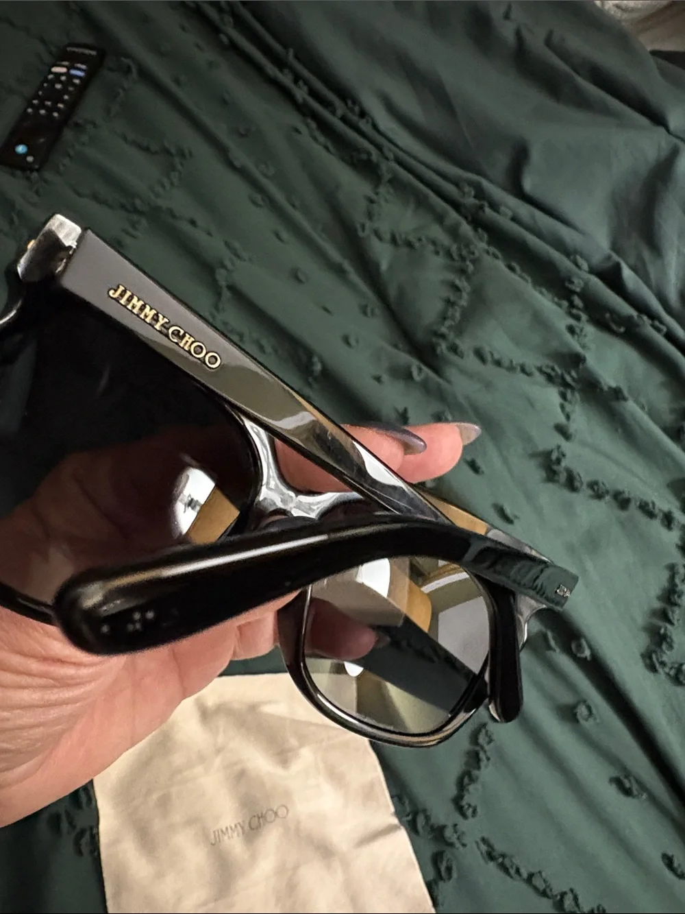 Jimmy Choo Black Sunglasses with Crystal Trim